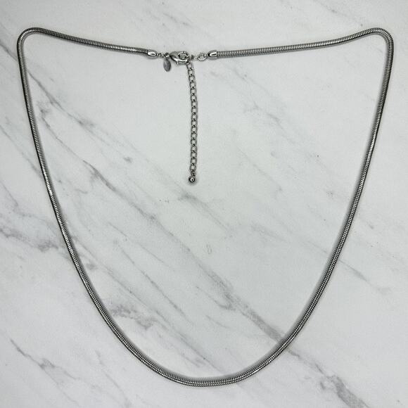 Chico's Snake Chain Necklace Silver Tone Long Layering Perfect ✨ - Picture 2 of 10